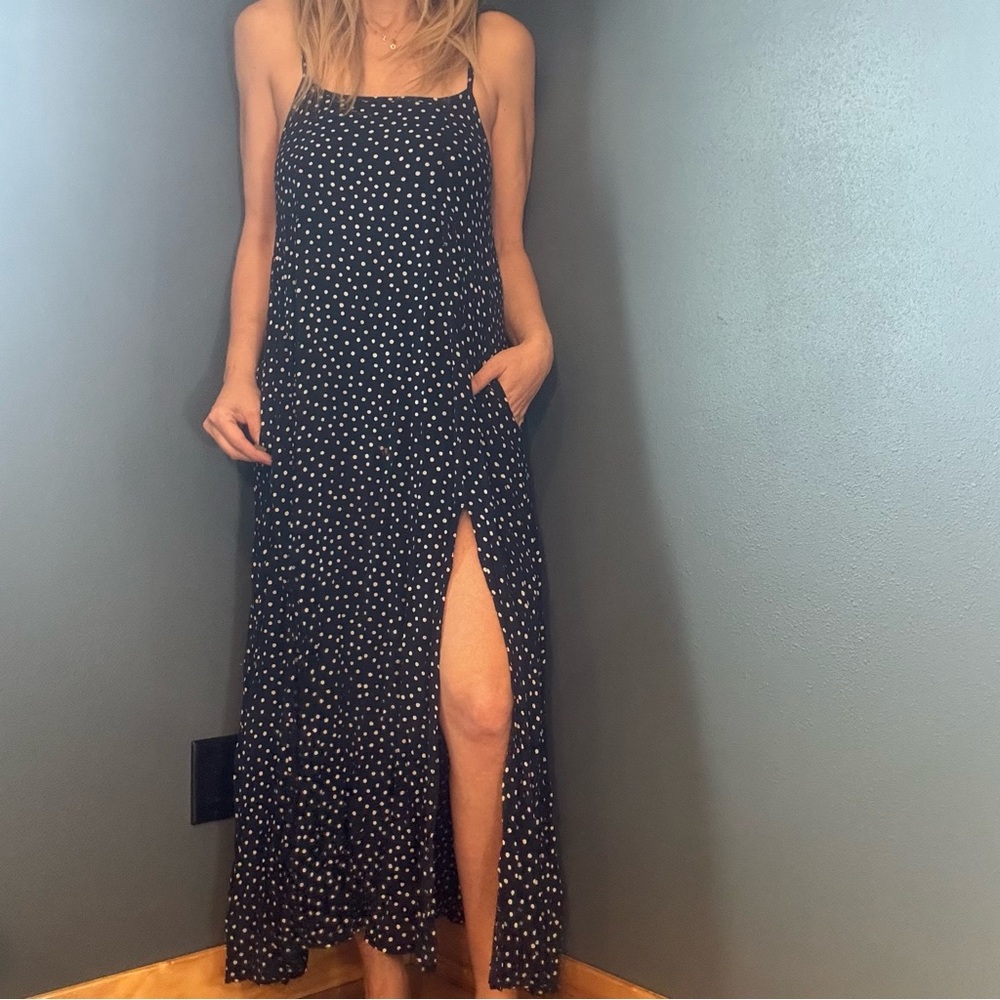 MINKPINK Black and White Polka Dot Maxi Dress